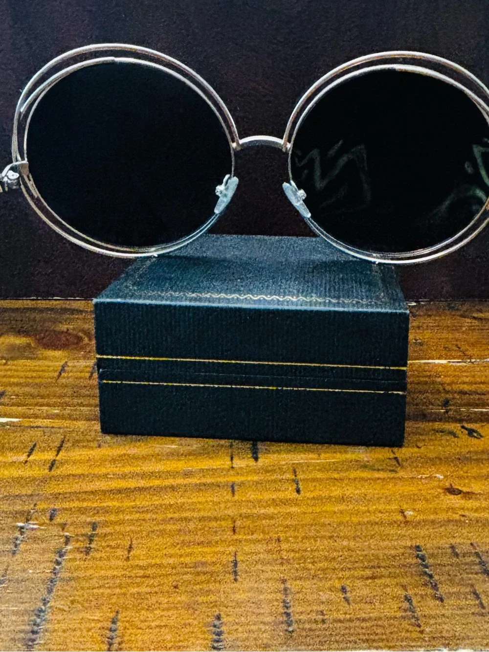 Retro Large Round double Metal Frame Sunglasses - Silver Gray Gradient Lenses